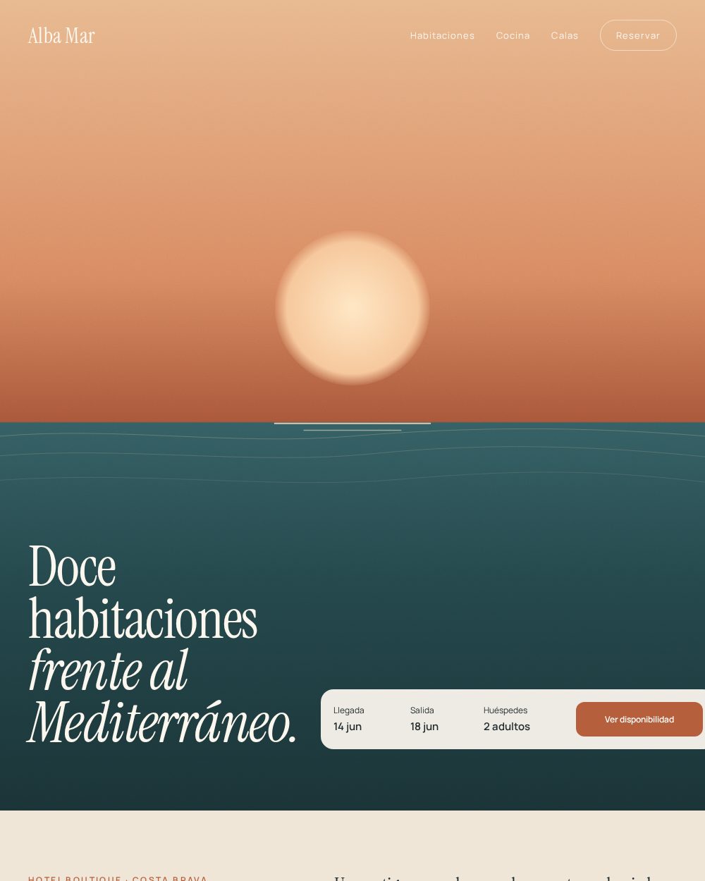 Alba Mar — Website + booking engine, concept project