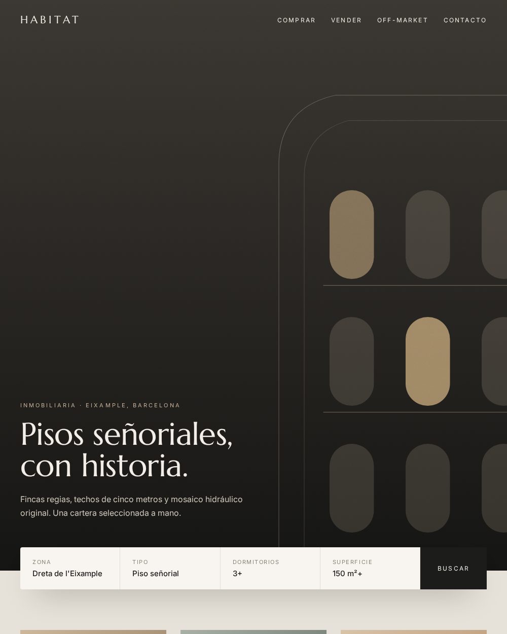 Habitat Eixample — Real estate portal, concept project