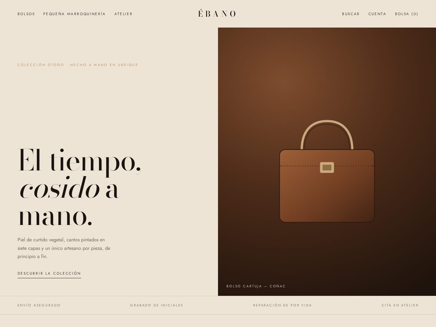 Maison Ébano — Luxury e-commerce, concept project